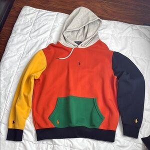 Ralph Lauren Red and Yellow Colorblock Hoodie